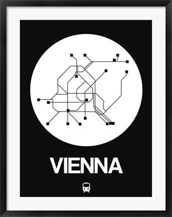 Framed Vienna White Subway Map Print