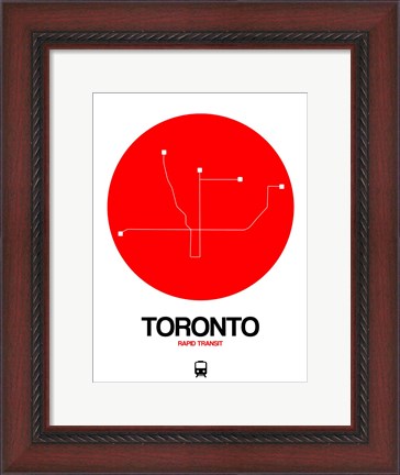 Framed Toronto Red Subway Map Print