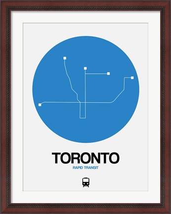 Framed Toronto Blue Subway Map Print