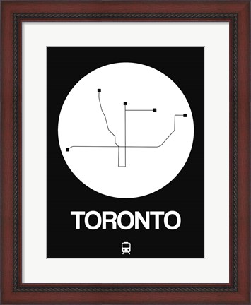 Framed Toronto White Subway Map Print