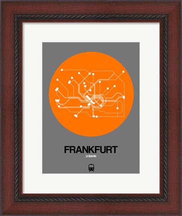 Framed Frankfurt Orange Subway Map Print
