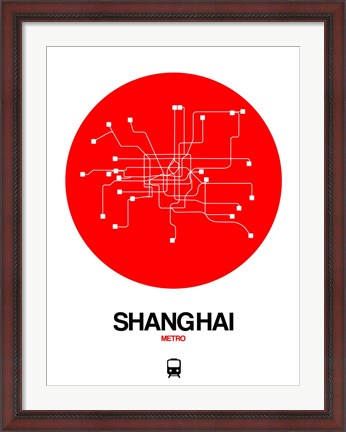 Framed Shanghai Red Subway Map Print