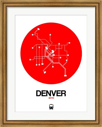 Framed Denver Red Subway Map Print
