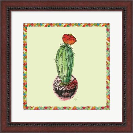 Framed Rainbow Cactus I Print