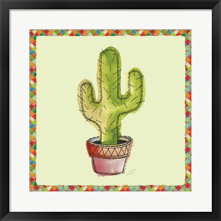 Framed Rainbow Cactus II Print