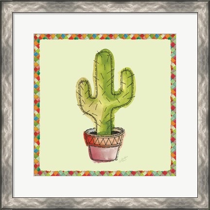 Framed Rainbow Cactus II Print
