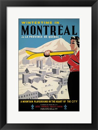 Framed Wintertime in Montreal Print