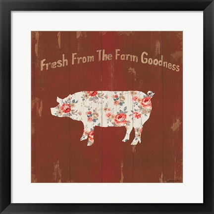Framed Farm Patchwork X Print