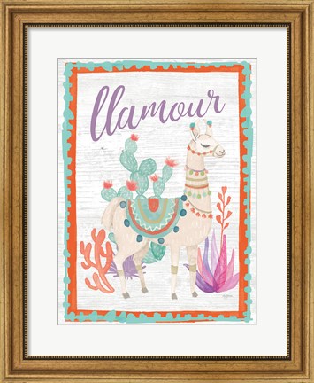 Framed Lovely Llamas II Llamour Print