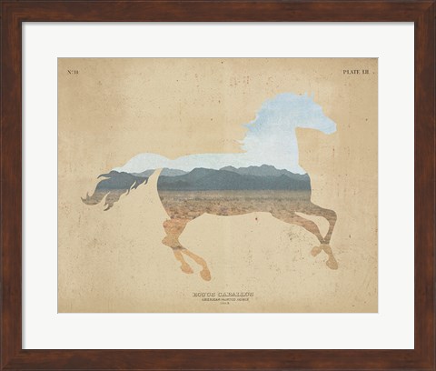 Framed American Southwest Horse Distressed Print