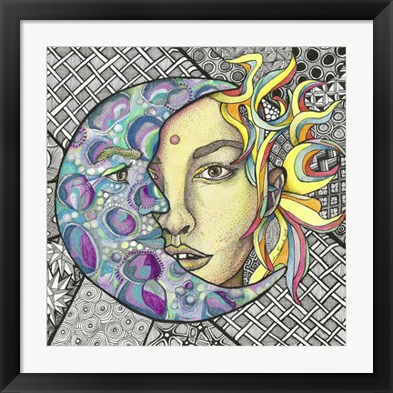 Framed Mother Sun And Father Moon Print