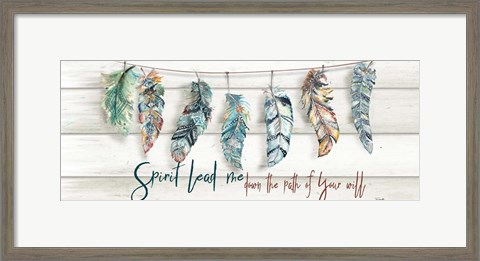 Framed Tribal Feathers Sign Print