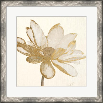 Framed Vintage Lotus Cream I Print