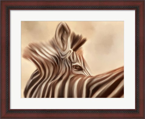 Framed Zebra Looking Over Shoulder Print