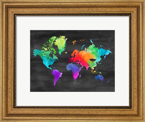 Framed Map of Many Colors Print