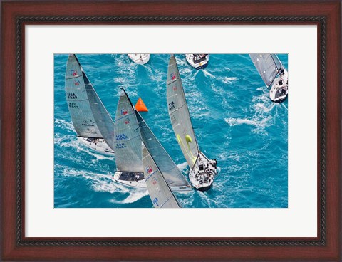 Framed Sailboats in Acura Miami Grand Prix, Miami, Florida Print