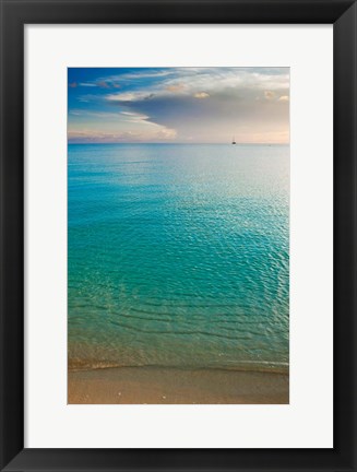 Framed Scenic View of Seascape at Sunset, Great Exuma Island, Bahamas Print