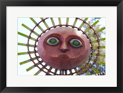 Framed Sun Mask during Summer Solstice Celebration in Santa Barbara, California Print