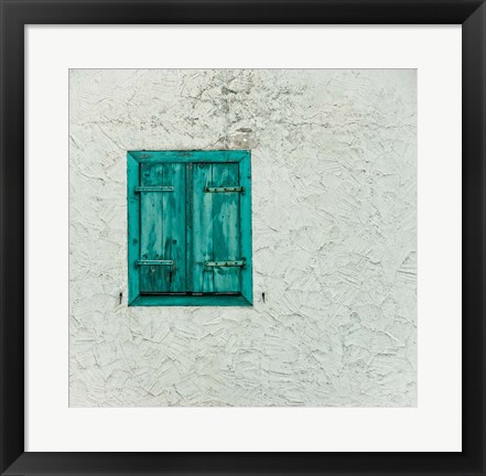 Framed Green Window with Closed Shutter, Baden-Wurttemberg, Germany Print