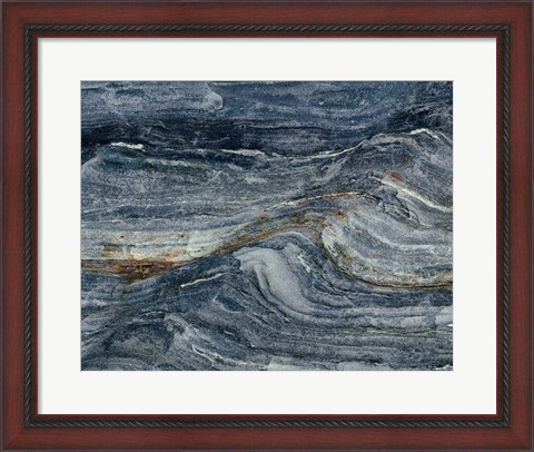 Framed Elevated View of Pattern on Rock, Pemaquid Point, Maine Print