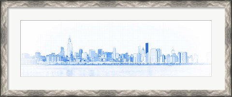 Framed Chicago Skyline Sketch Print