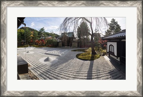 Framed Zen garden at Kodaiji Temple, Japan Print