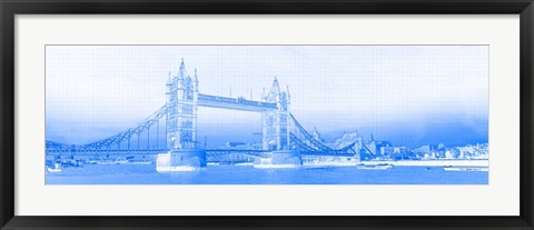 Framed Tower Bridge on Thames River, London, England Print