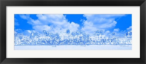 Framed Art Deco Hotels, Ocean Drive, Miami Beach Print