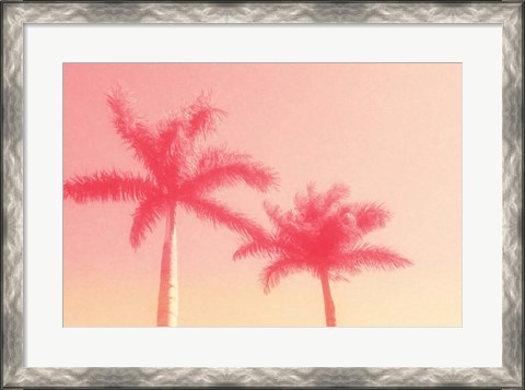 Framed Palm Trees in Pink Print