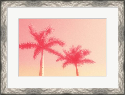 Framed Palm Trees in Pink Print