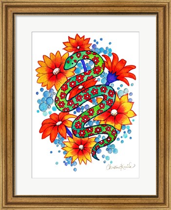 Framed Mosaic Snake Print