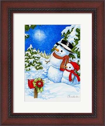 Framed Sparkling Snowmen Print
