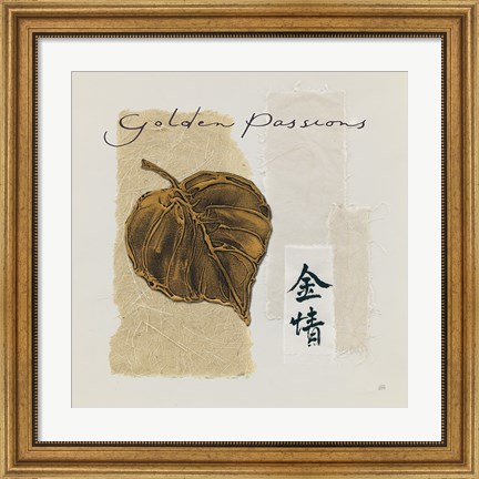 Framed Bronze Leaf III Golden Passions Print