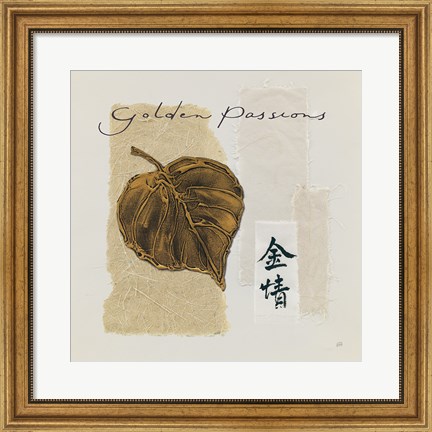 Framed Bronze Leaf III Golden Passions Print