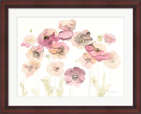 Framed Delicate Poppies Print