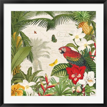 Framed Parrot Paradise III Print