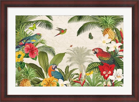 Framed Parrot Paradise I Print