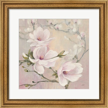 Framed Blushing Magnolias Print