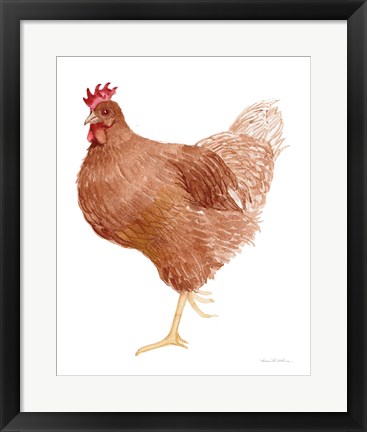 Framed Life on the Farm Chicken Element IV Print