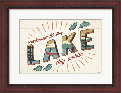Framed Vintage Lake I Print