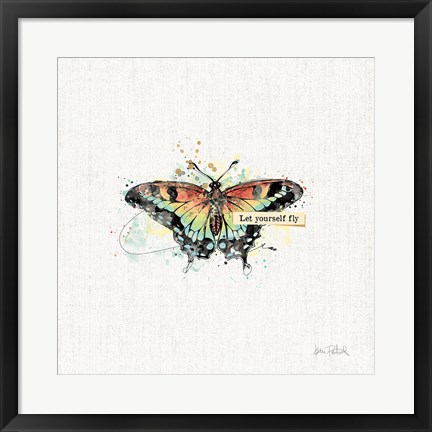 Framed Thoughtful Butterflies IV Print