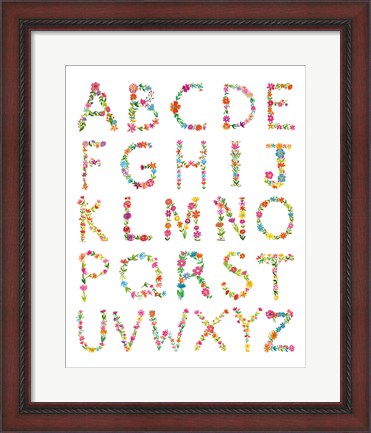 Framed Floral Alphabet Print