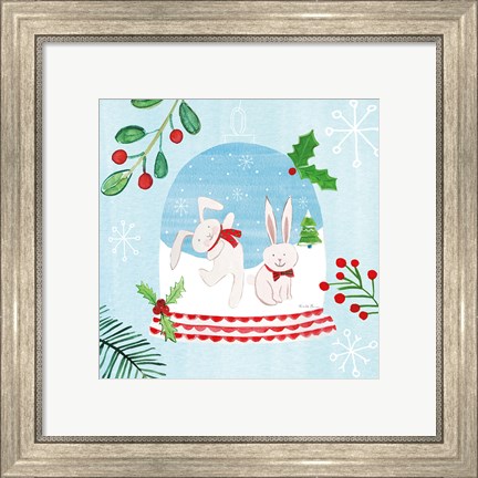Framed Snow Globe Animals IV Print
