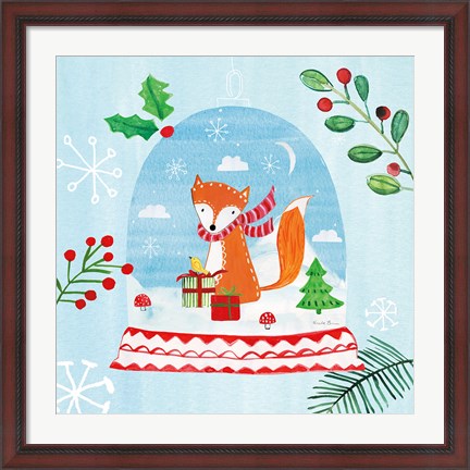 Framed Snow Globe Animals III Print