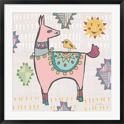 Framed Playful Llamas III Print