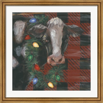 Framed Festive Cow Print