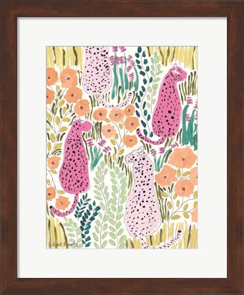 Framed Hello Cheetah - Pink Print
