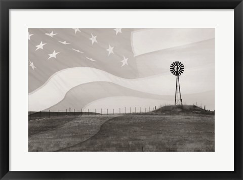 Framed Patriotic Windmill Print