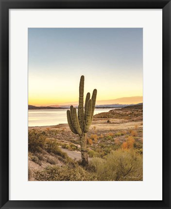 Framed Desert Cactus Sunset Print