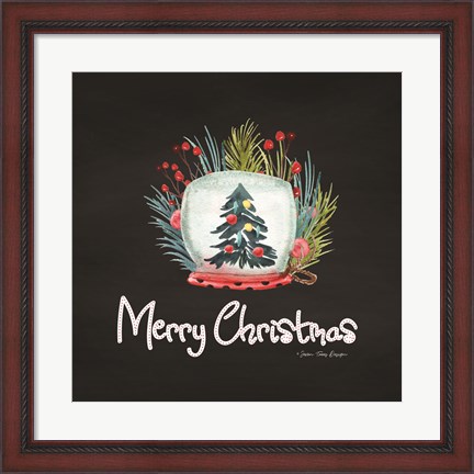 Framed Merry Christmas Candle Print